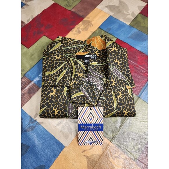 Murano Men's Shirt Size L Marrakech Collections Slim Fit Short Sleeve New -26 - Picture 10 of 10